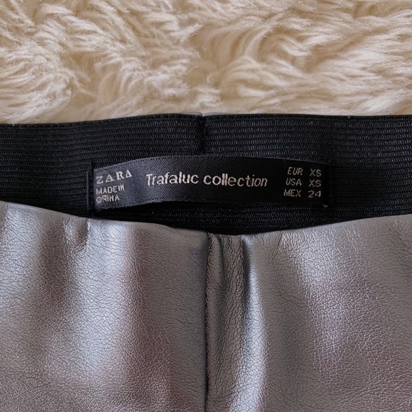 Zara trafaluc metallic leather leggings 💿 - Picture 3 of 16